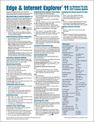 [5abf3] ~R.e.a.d% Microsoft Edge and Internet Explorer 11 for Windows 10 Creators Update Quick Reference Guide (Cheat Sheet of Instructions, Tips & Shortcuts - Laminated Card) - Beezix Inc. %e.P.u.b!