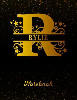 df325] ~D.o.w.n.l.o.a.d! Rylie Notebook: Letter R Personalized First Name Personal Writing Notepad Journal Black Gold Glittery Pattern Effect Cover College Ruled Lined Paper for Journalists & Writers Note Taking Write about your Life & Interests -  @PDF%